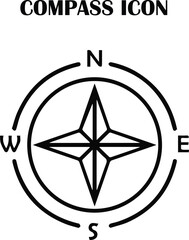 Obraz premium Modern geometric compass vector symbol for guide, exploration, and navigation design projects