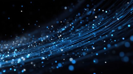 Dynamic Blue Light Trails Digital Flow Background