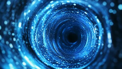 Blue vortex tunnel light speed abstract technology