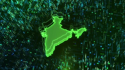 India's Global Digital Map. Cloud computing network connecting. data transfer cyber, business exchange advanced technology networks. Global financial network investment capital India's economy 3D - Powered by Adobe