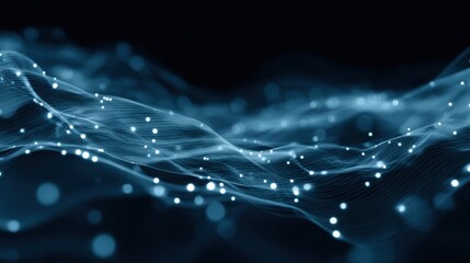 Flowing Digital Data Waves Network Abstract Background