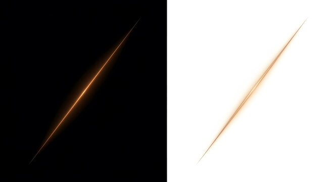 Golden light streak effect abstract glowing line on black and white background vector illustration