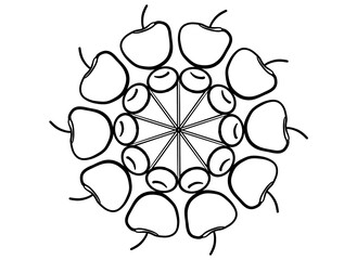 Coloring page mandala outline drawing for art therapy and meditation. Circular ornament