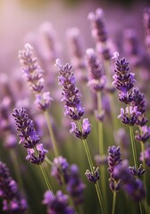 Obraz premium Close-Up of Lavender Flowers in Soft Purple Bloom