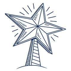 Hand drawn christmas star for holiday decoration