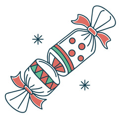 Festive christmas cracker for holiday celebration