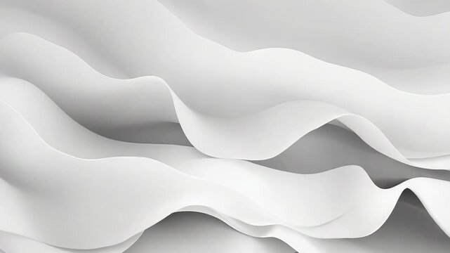 Abstract flowing white waves creating geometric texture background
