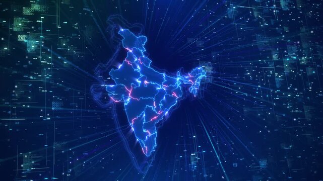 India map digital Cyber digital India global tech innovation, stock market economy. virtual space Indian Rupee Business Finance Economy. virtual space Indian Rupee Business Economy science. Location