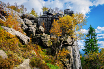 Szczeliniec Wielki w Górach Stołowych, na terenie Parku Narodowego Gór Stołowych. 