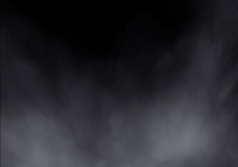 Thick white smoke or ethereal fog rising from the bottom against a deep black background, creating a mysterious and atmospheric effect