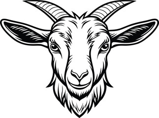 Goat Illustration Design. Single Goat Artwork. Goat Outline Drawing. Goat Line Art. Farm Goat Illustration. Goat Silhouette Design. Standing Goat Artwork. Goat Profile Outline. Minimal Goat Sketch