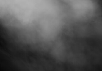 Abstract Black and White Smoke Texture Background with Grayscale Fog and Haze Effect, Dark Gradient for Graphic Design Overlay or Atmospheric Visuals