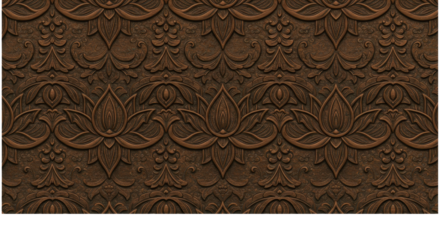 Intricate Floral Carving: A detailed close-up reveals a repeating pattern of ornate floral carvings, showcasing the artistry of craftsmanship and the beauty of natural design.