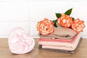 Soft terry towels with a gift box.