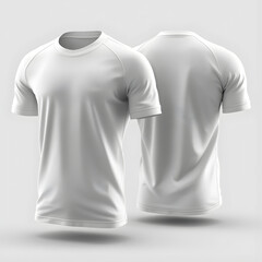 White Sports T-Shirt Back View Mockup – Apparel Template, Athletic Shirt Mockup – Rear View Clothing Design, Sport T-Shirt Mockup Set – Performance Apparel Display, Activewear Shirt Mockup – Back Prin