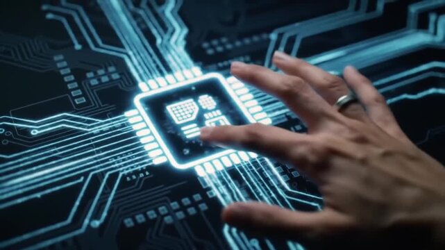 hand holding a circuit board