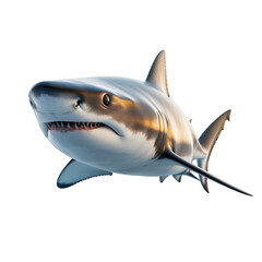 Detailed 3D Rendered Great White Shark Floating In Ocean Water With Realistic Lighting and Shadows