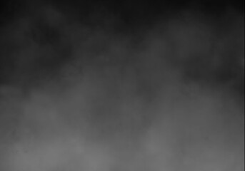 Dark Grey Smoke Cloud Background Texture or Fog Overlay with Copy Space in Black and White Abstract Smokey Atmosphere