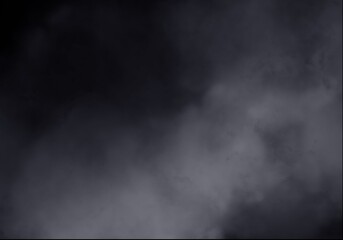Dark Grey Smoke and Fog Texture on Black Background, Mysterious Atmospheric Abstract Overlay for Spooky or Dramatic Scenes and Graphic Design Elements