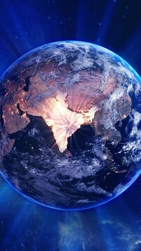 Digital map highlighted india Indian Landscape flag, zooming in from space through 4K 3D animated. globe data transfer cyber technology business exchange, information telecommunication. global network