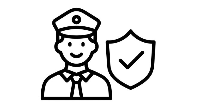 Ai ethics compliance badges security guard icon with shield and checkmark