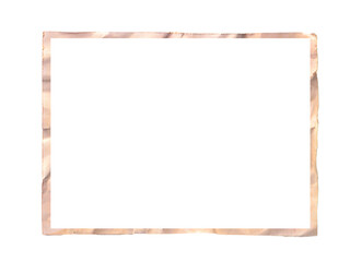 Vintage Torn Paper Frame with Abstract Glitch Distortion. Grunge Photo Border with Aged Texture Isolated on White Background.