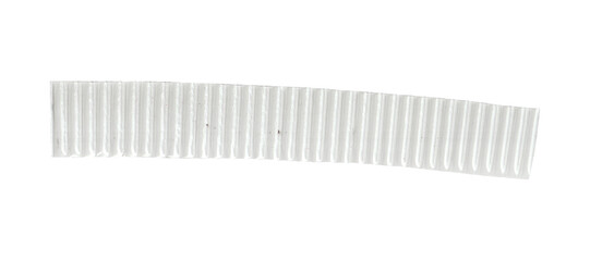 Realistic White Corrugated Cardboard Strip. Ribbed Paper Texture for Design and Collage.