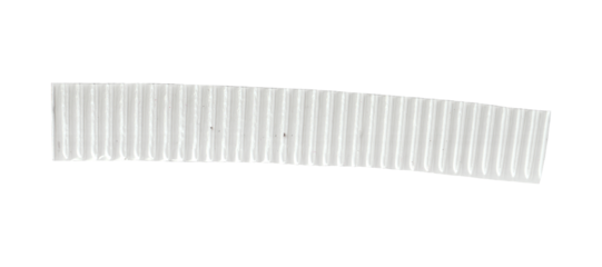 Realistic White Corrugated Cardboard Strip. Ribbed Paper Texture for Design and Collage.