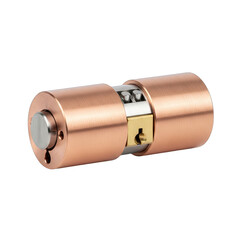 Detailed Close Up Studio Shot Of A Precision Engineered Mechanical Component With Copper And Silver Metal Finishes Isolated On A Transparent Background