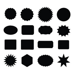 Vector set of black and white round vintage business labels, stickers, badges, and icons for sale design elements