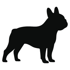 french bulldog Black dog silhouette vector illustration