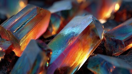 Crystalline abstract background architecture lines with prismatic reflections sharp edges jewel-toned