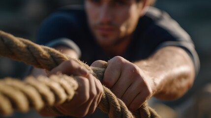 Close-up of hands gripping ropes and sweat flying under harsh light — underground authenticity and the human drive behind every match. cinematic color correction, natural uneven lighting yet gentle