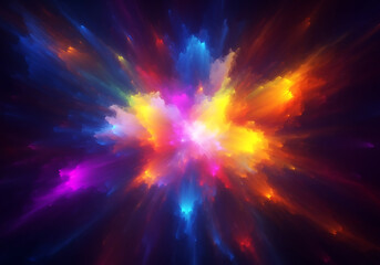 Naklejka premium An abstract colorful background in shades of purple, yellow, blue, and pink, blending together, wallpaper