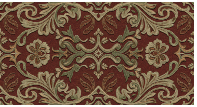 Ornamental Floral Design: A sophisticated and intricate floral pattern with swirling motifs, rich in texture and detail. The elegant design exudes a sense of classic artistry.