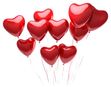 PNG Balloons heart red