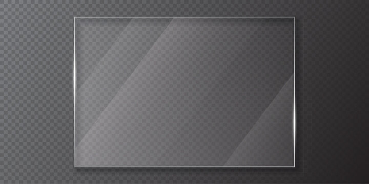 Liquid glass vector frame in glassmorphism style. Rectangular glass vector illustration on isolated background. Transparent mirror frame sign business concept.