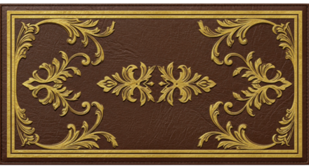 Elegant Scrollwork Ornament: The exquisite brown surface is adorned with gold, intricate scrollwork, creating a sophisticated display. It's a testament to artistry and design.