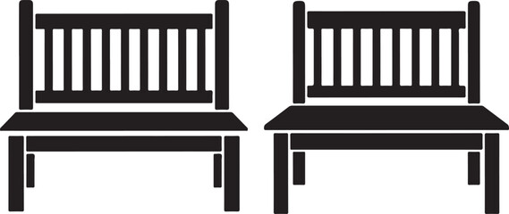 Two wooden chairs silhouette