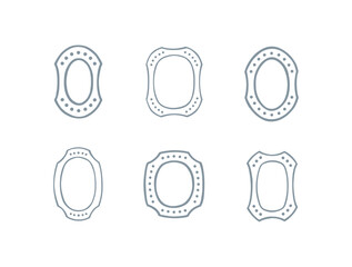 Geometric classic frame set in minimal style. Simple design. Vector shape for packaging, labels, postcards, invitations, social media post.