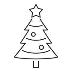 Fototapeta premium christmas tree line web icon