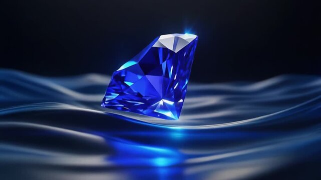 Deep Blue Sapphire Light Ripple Waves Luxury Gem Loop