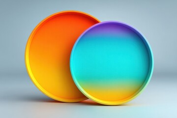 Vibrant gradient circles overlap to form a bold, modern abstract composition