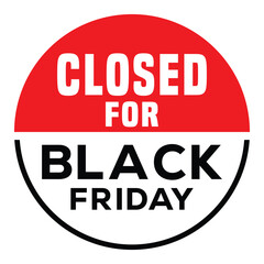 Black Friday business opening announcement graphic. Bold, modern design with black 