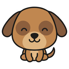 Obraz premium Cute Cartoon Puppy Dog Vector Illustration