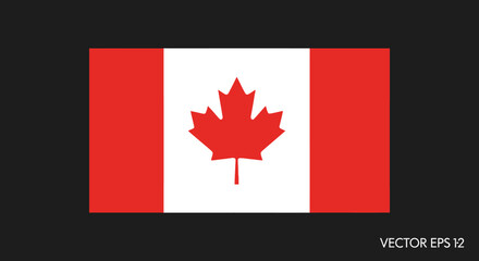 The Canadian flag, featuring a red maple leaf on a white background, framed by red bars.