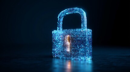 Secure your digital world with this glowing futuristic padlock, symbolizing advanced cybersecurity and data protection.