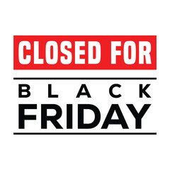 Black Friday business opening announcement graphic. Bold, modern design with black 