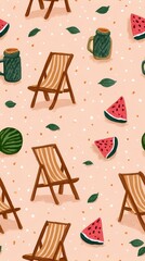 Kawaii Chubby Cats and Sushi,Cute Cat Sushi Seamless Pattern, Chubby Feline Food Illustration,TextileFolk Art,Fast Food,BBQ, Pastel Kitty Kawaii Wallpaper Design