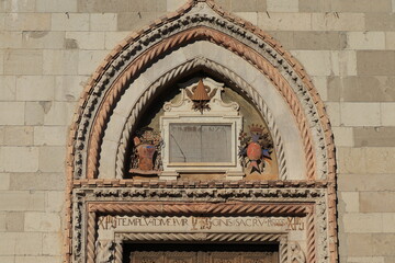 Cividale del Friuli Cathedral Entrance Sculpted Detail, Italy